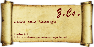 Zuberecz Csenger névjegykártya